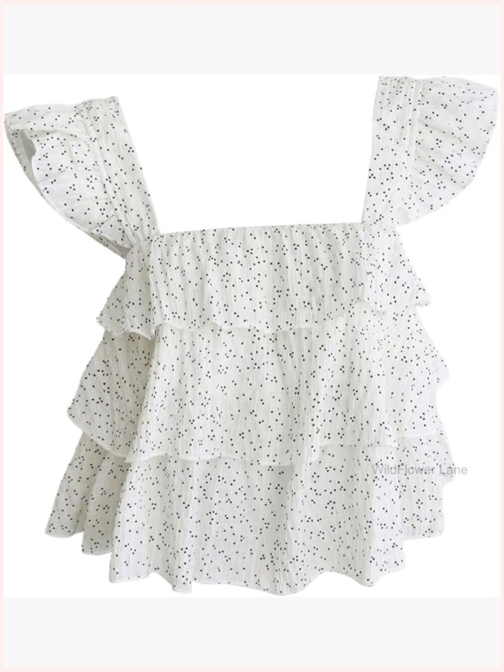 Square Neck Ruffle Cap Sleeve Peplum Crop Top